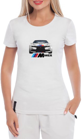 

Футболка женская Globuspioner классическая BMW RZ-M6 белая принт спереди 262102712