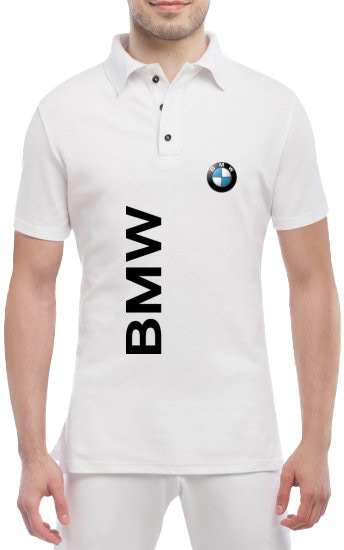 

Футболка мужская Globuspioner поло BMW Big Logo Vertical белый спереди 664105315