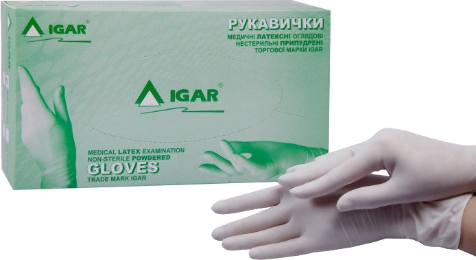 

Перчатки медицинские IGAR латексные белый 52-017