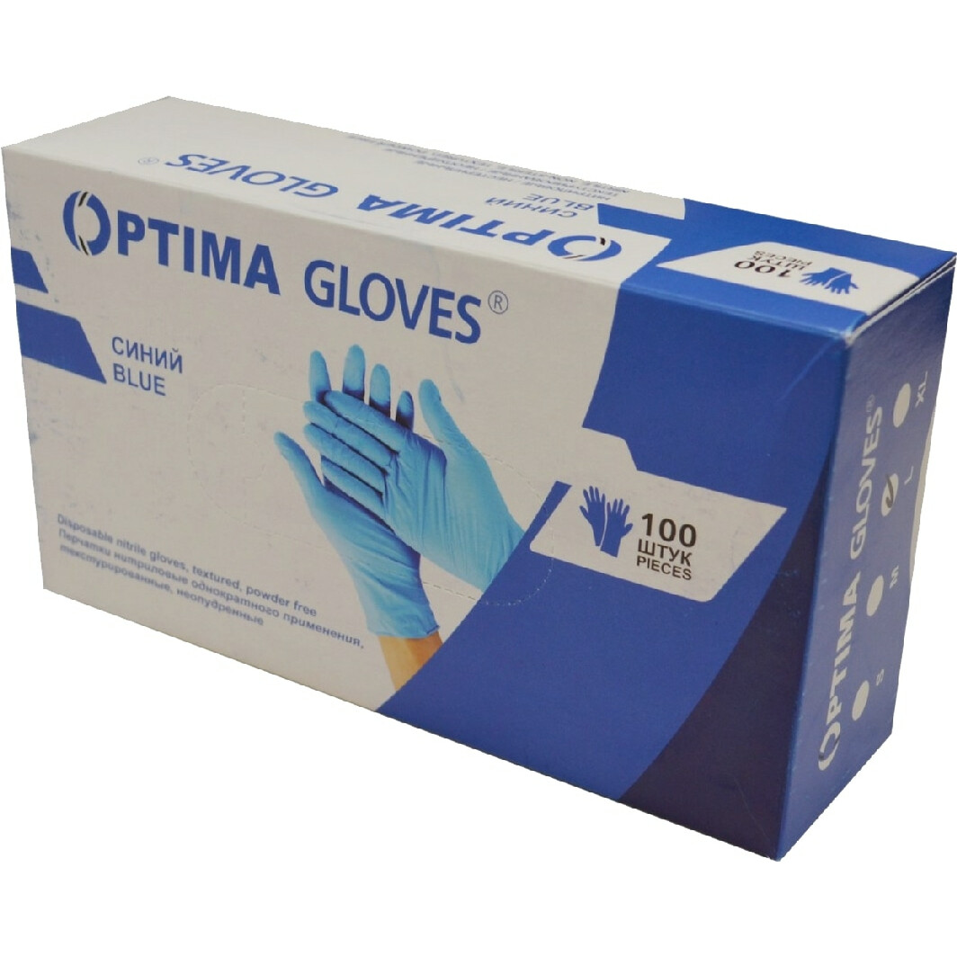 

Перчатки медицинские Optima Gloves нитриловые синий 52-109