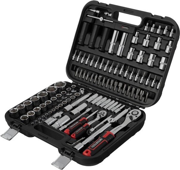 

Набор торцевых головок и комплектующих Intertool ET-8111 76 шт. 1/2", 1/4"