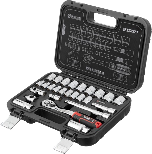 

Набор торцевых головок и комплектующих Intertool Storm ET-8026 20 шт. 3/8"