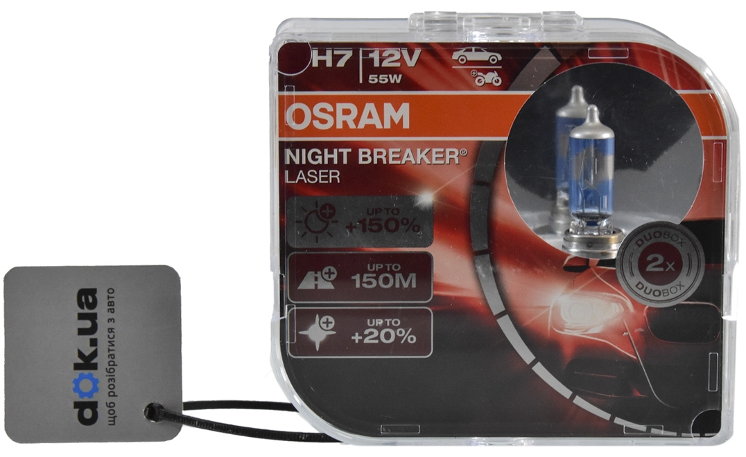 

Автолампа Osram 64210nlhcb Night Breaker Laser H7 PX26d 55 W прозрачно-голубая