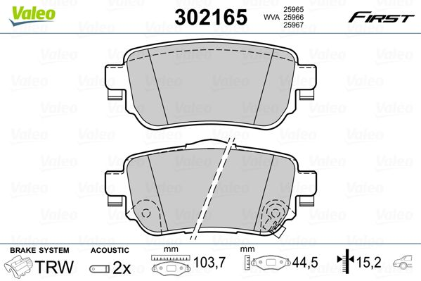 

Valeo 302165 Тормозные колодки
