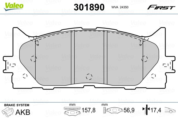 

Valeo 301890 Тормозные колодки