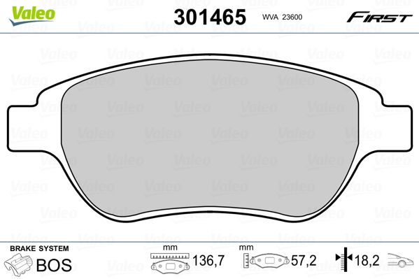 

Valeo 301465 Тормозные колодки