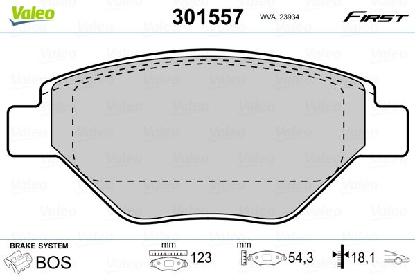 

Valeo 301557 Тормозные колодки