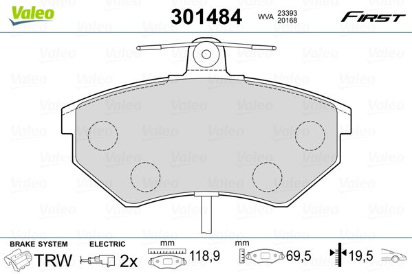 

Valeo 301484 Тормозные колодки