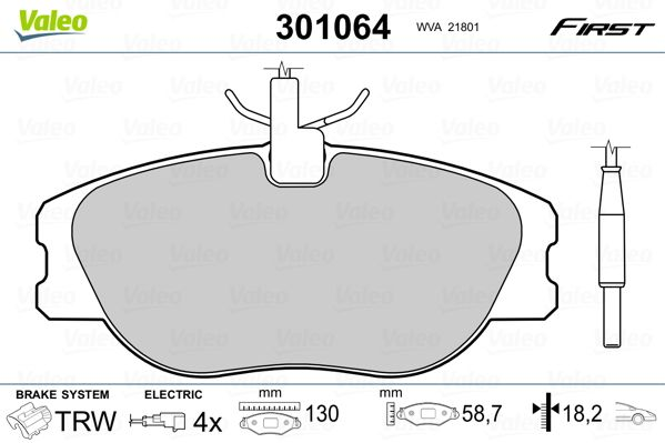 

Valeo 301064 Тормозные колодки