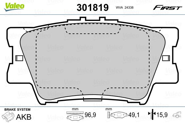 

Valeo 301819 Тормозные колодки
