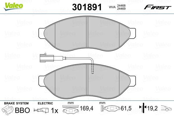 

Valeo 301891 Тормозные колодки