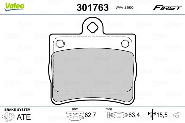

Valeo 301763 Тормозные колодки