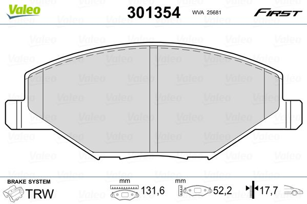 

Valeo 301354 Тормозные колодки