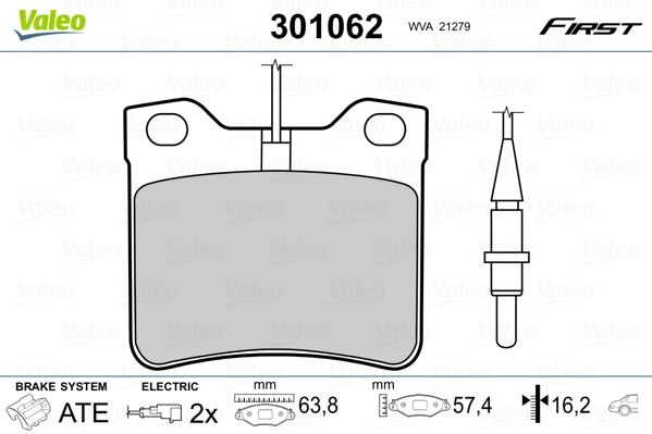 

Valeo 301062 Тормозные колодки