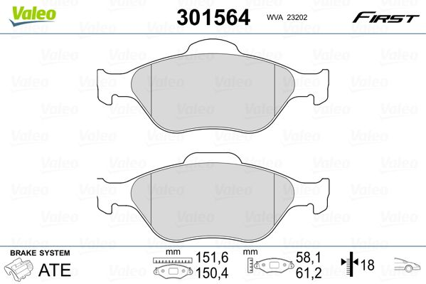 

Valeo 301564 Тормозные колодки