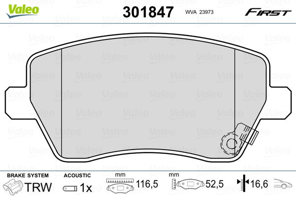 

Valeo 301847 Тормозные колодки