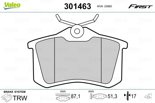 

Valeo 301463 Тормозные колодки