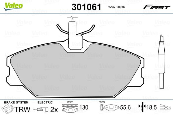 

Valeo 301061 Тормозные колодки