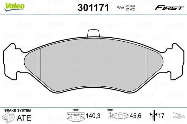 

Valeo 301171 Тормозные колодки