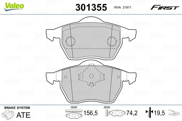 

Valeo 301355 Тормозные колодки