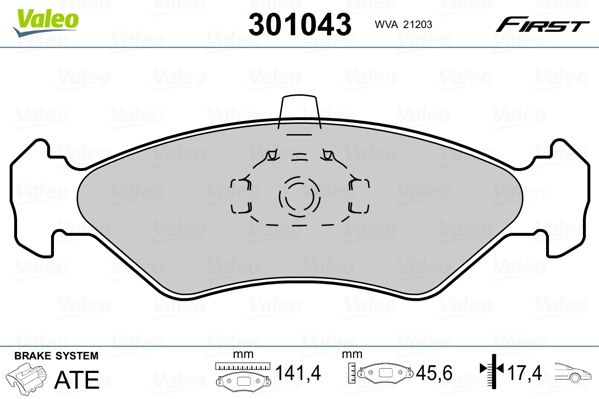 

Valeo 301043 Тормозные колодки