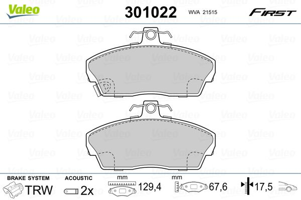 

Valeo 301022 Тормозные колодки