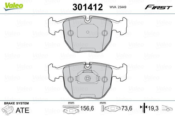 

Valeo 301412 Тормозные колодки