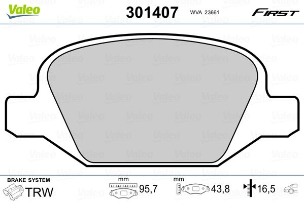 

Valeo 301407 Тормозные колодки