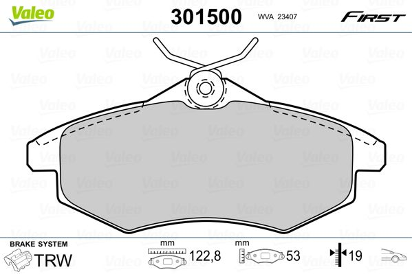 

Valeo 301500 Тормозные колодки