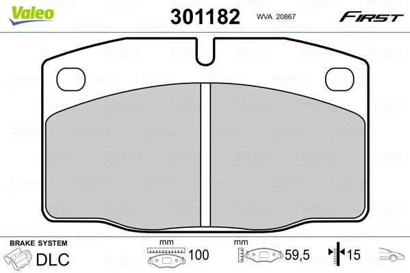 

Valeo 301182 Тормозные колодки