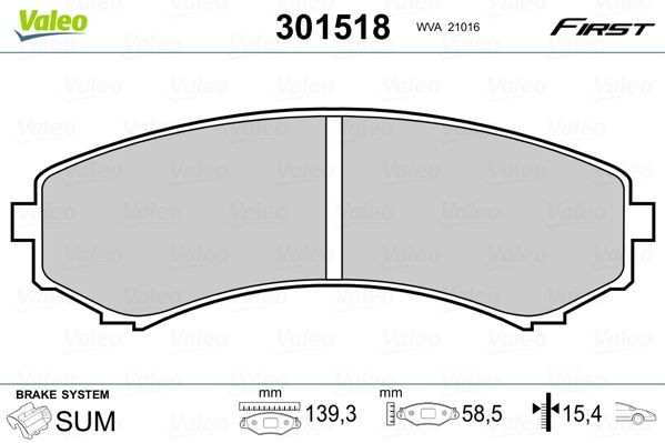 

Valeo 301518 Тормозные колодки