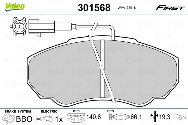 

Valeo 301568 Тормозные колодки