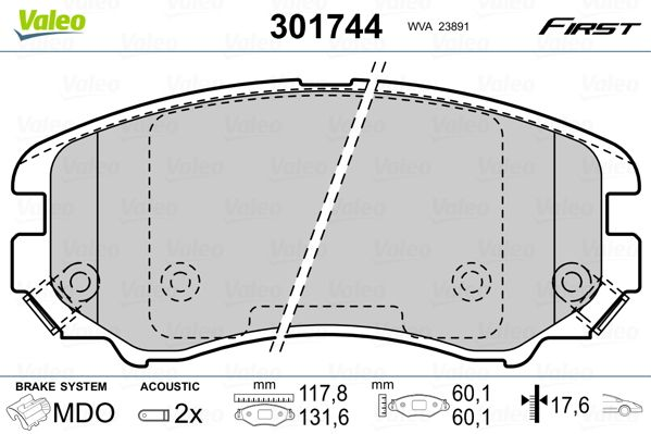 

Valeo 301744 Тормозные колодки