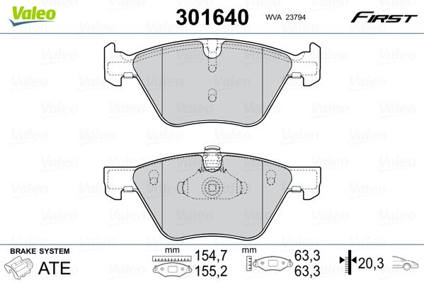 

Valeo 301640 Тормозные колодки