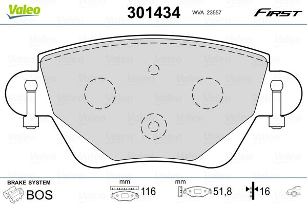 

Valeo 301434 Тормозные колодки