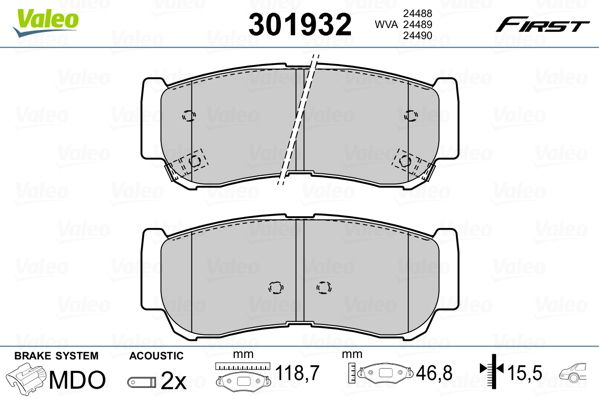 

Valeo 301932 Тормозные колодки
