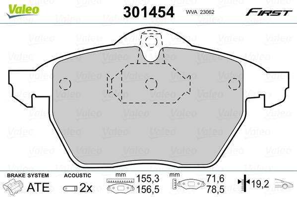 

Valeo 301454 Тормозные колодки