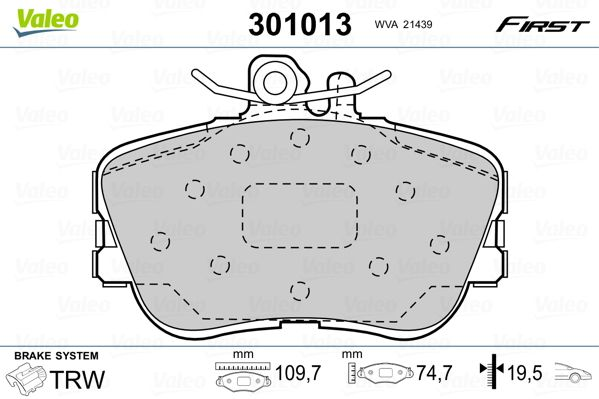 

Valeo 301013 Тормозные колодки