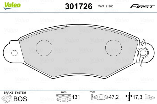 

Valeo 301726 Тормозные колодки
