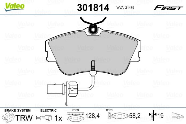

Valeo 301814 Тормозные колодки