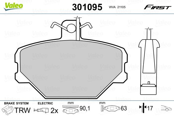 

Valeo 301095 Тормозные колодки