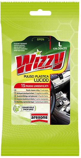 

Салфетки Arexons Wizzy Plastic Cleaner Shine 1934M нетканый материал 200x295 мм 15 шт