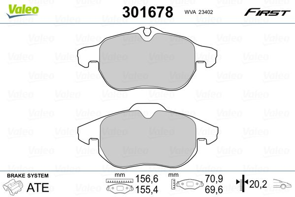 

Valeo 301678 Тормозные колодки