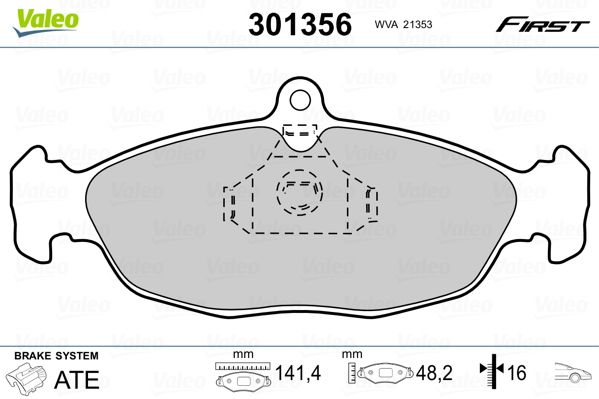 

Valeo 301356 Тормозные колодки