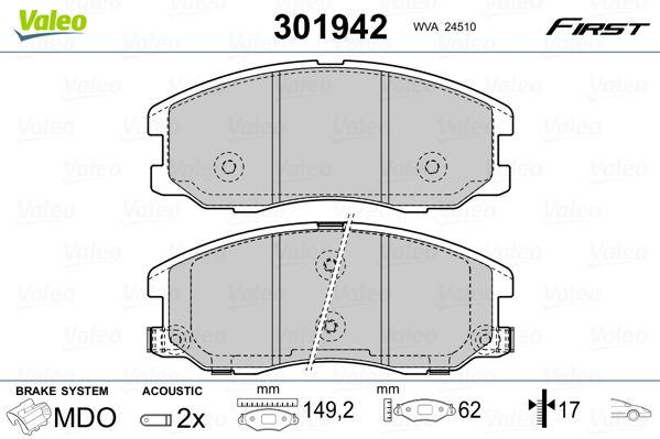 

Valeo 301942 Тормозные колодки