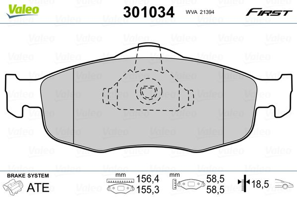 

Valeo 301034 Тормозные колодки