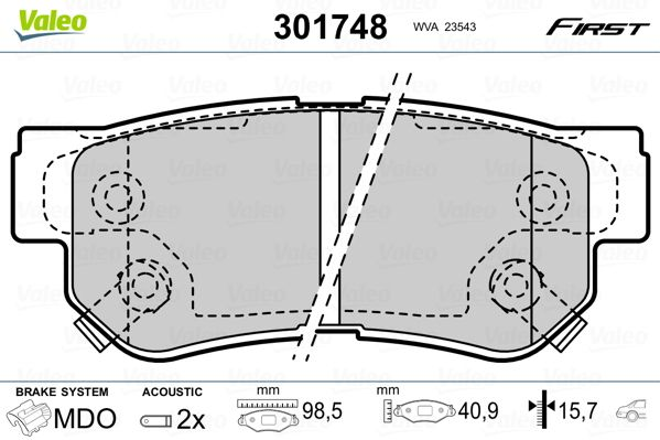 

Valeo 301748 Тормозные колодки