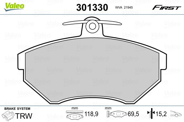 

Valeo 301330 Тормозные колодки