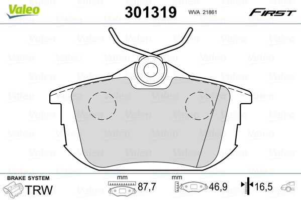 

Valeo 301319 Тормозные колодки