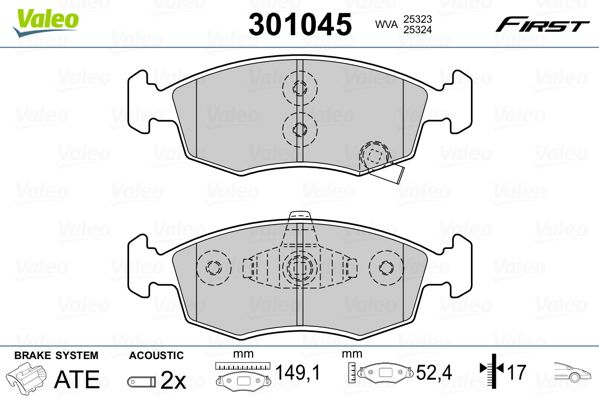 

Valeo 301045 Тормозные колодки